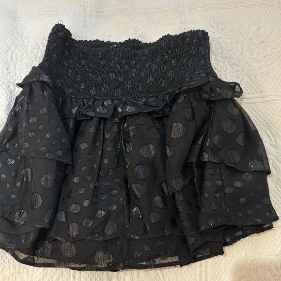 DO + BE black metallic dot smocked skirt size small. NWOT. Perfect for holidays - Picture 2 of 6